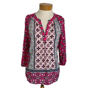 Pink Geometric, Print 3/4 sleeve M